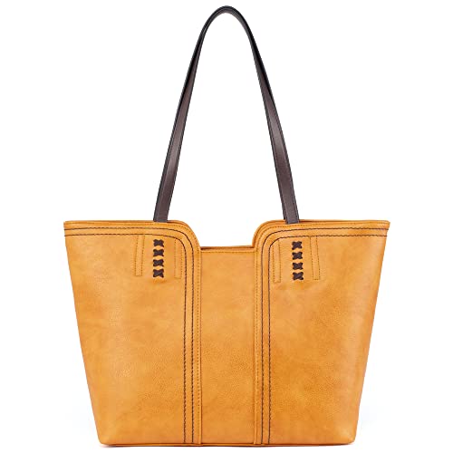 Montana West Tote Bag for Women Top Handle Satchel Purse Oversized Shoulder Handbag Hobo Bags Yellow Christmas Gift MWC-118YL